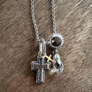NWT Brighton Necklace and two charms, 25-27” 
dust bag included